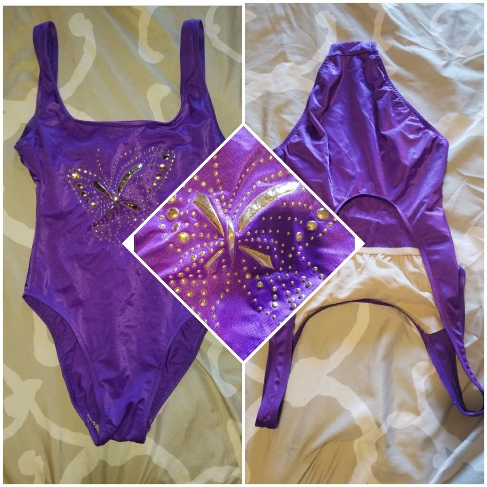 1970s butterfly studded swimsuit